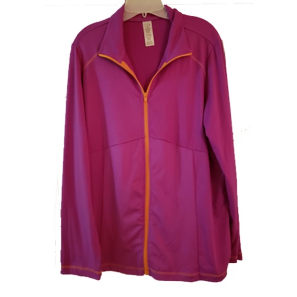 Curves for Women Jackets & Blazers - Lightweight Running Workout Jacket Full Zip Pink